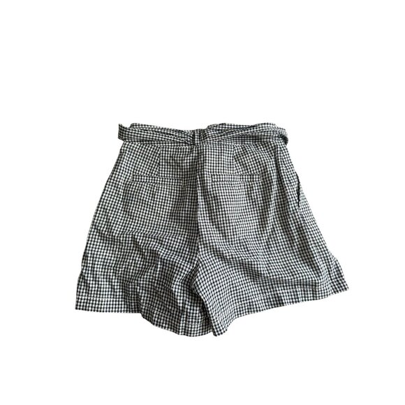 CARTONNIER by Anthropologie Black White Plaid High Rise Shorts size 0 - Picture 2 of 6